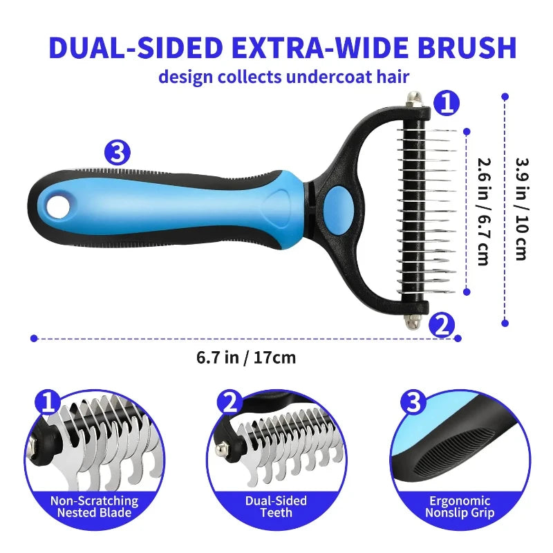 Deshedding Brush Self Cleaning Grooming Comb For Dogs And Cats