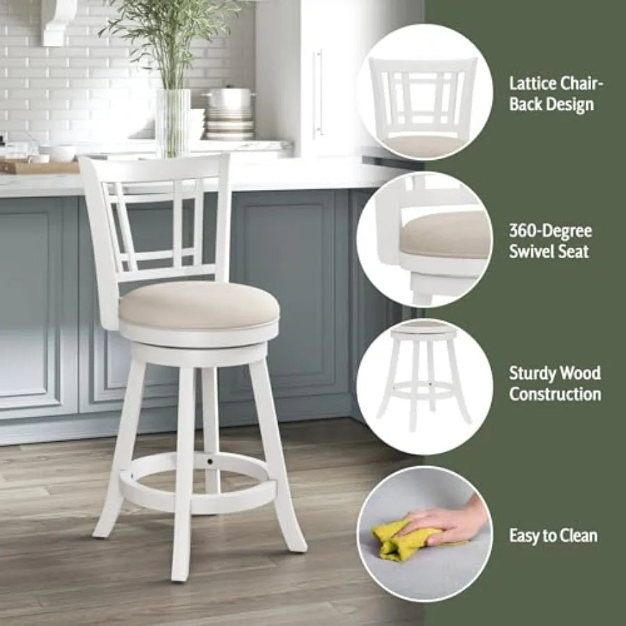 Fairfox 24.5" Wood Swivel Stool