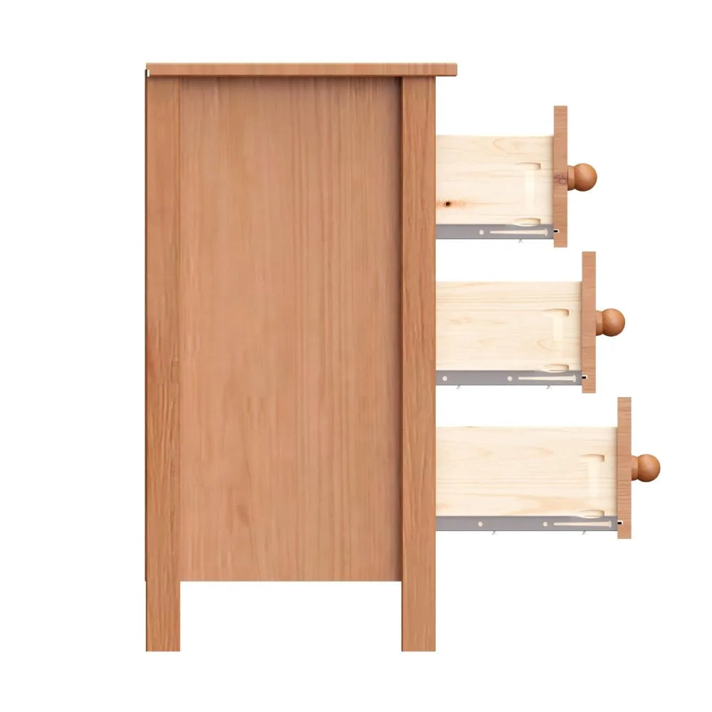 26.77" Tall Solid Pine Nightstand with 3 Storage Drawers, FSC Certified Honey Wood Bedside Table for Bedroom Storage, Customized