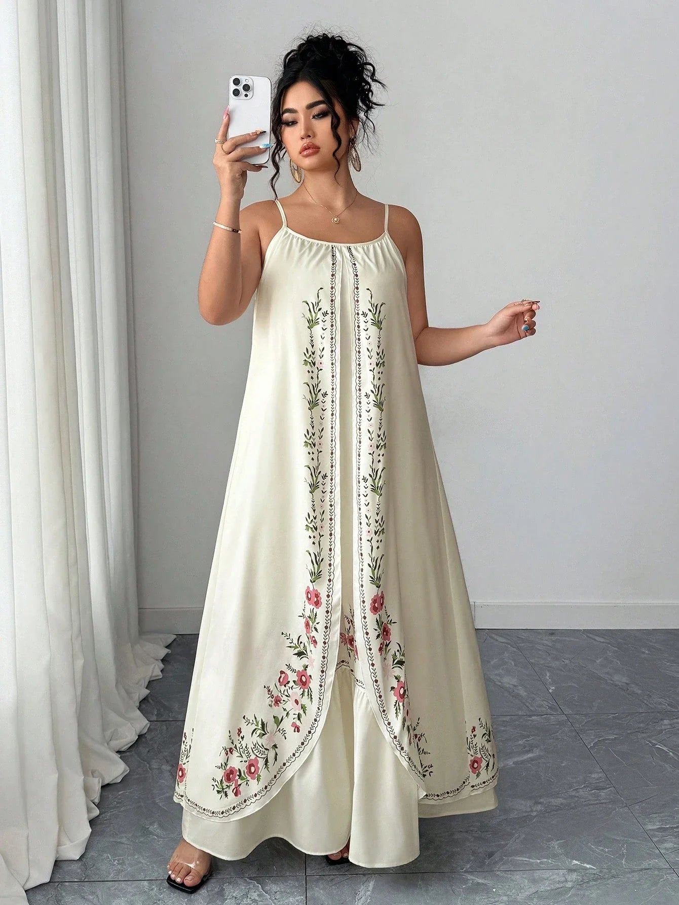 Bohemian Floral Embroidered Maxi Dress For Women Summer Beach Holiday Casual