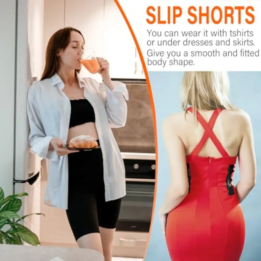 Women's Slip Shorts for Under Dresses Anti Chafing High Waisted Seamless Smooth Safety Shorts
