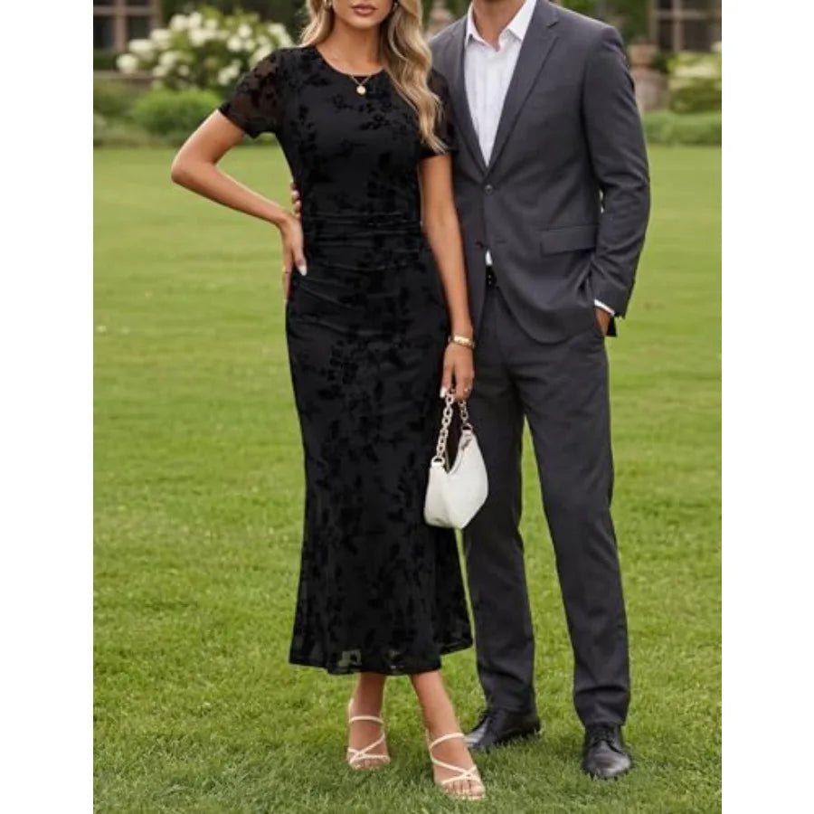 ZESICA Women's Summer Floral Bodycon Long Dress Ruched Mesh Beach Vacation Formal Cocktail Party Wedding Guest Maxi Dresses