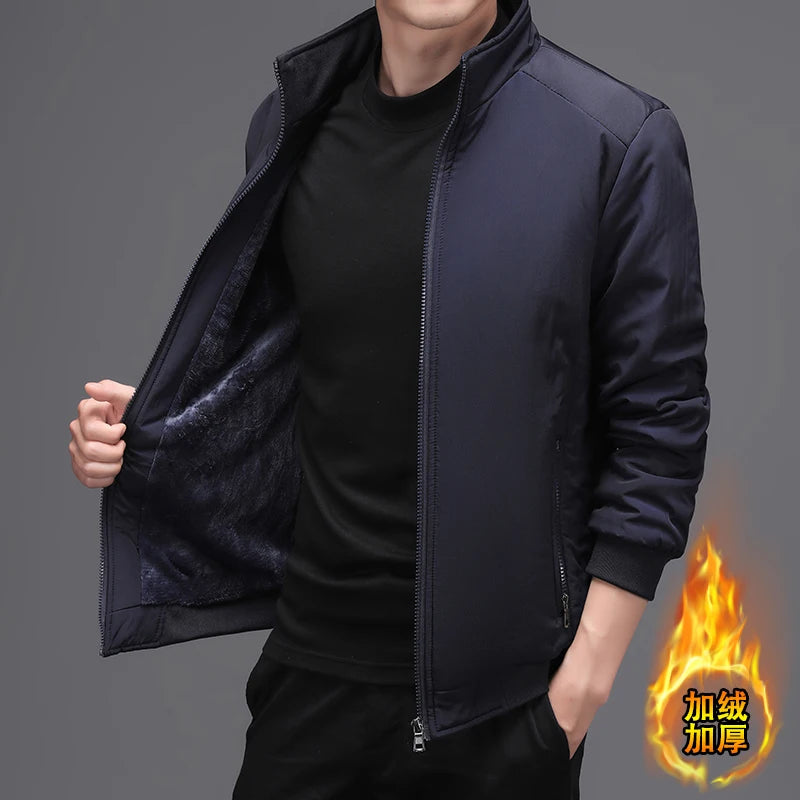 BROWON Fashion Jacket Men Autumn New Korean Mens Coats Stand Collar Casual Jacket Youth Trend Jackets for Men Plus Size M-5XL