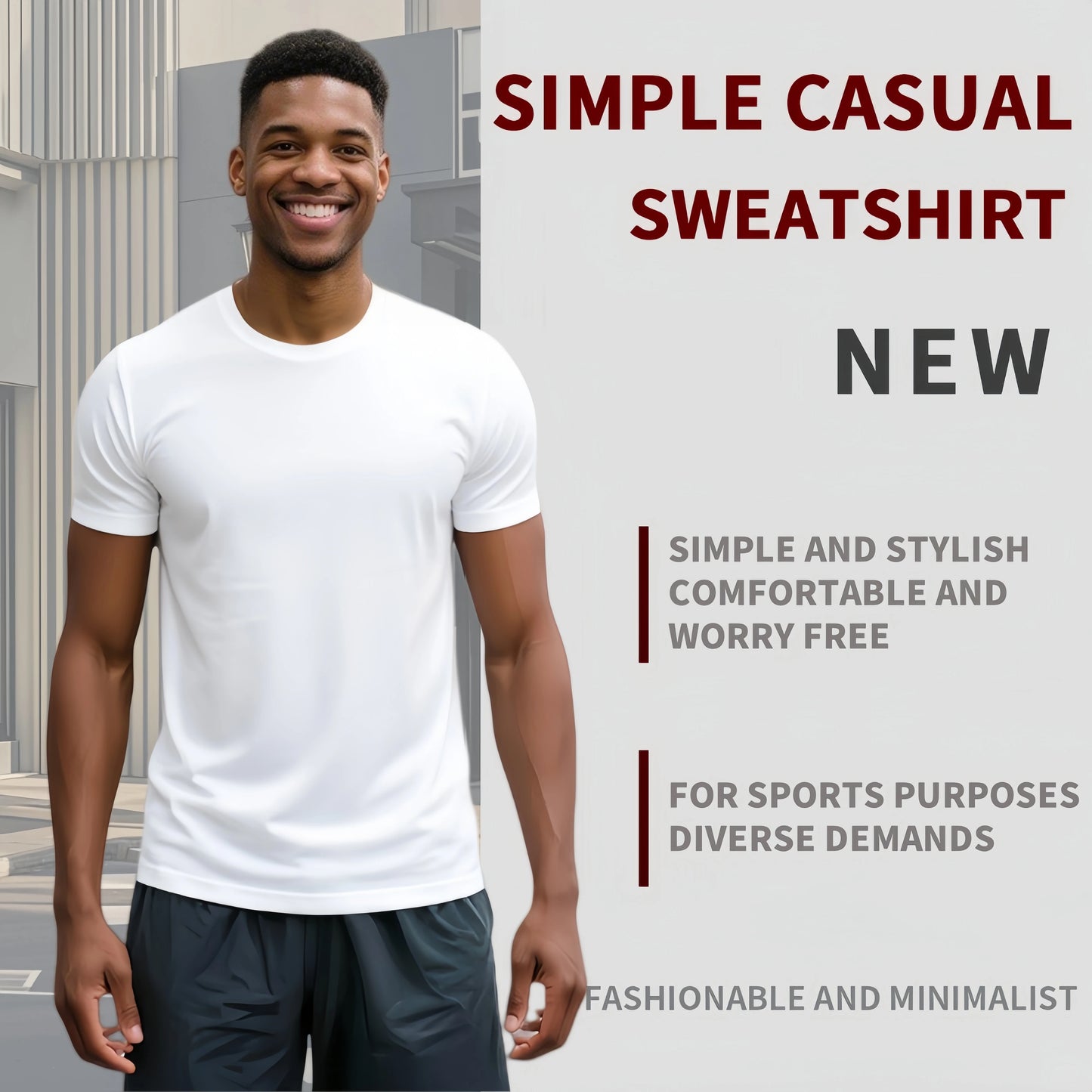 Men's Sports Round Neck Short Sleeve Shirt For Outdoor Activities