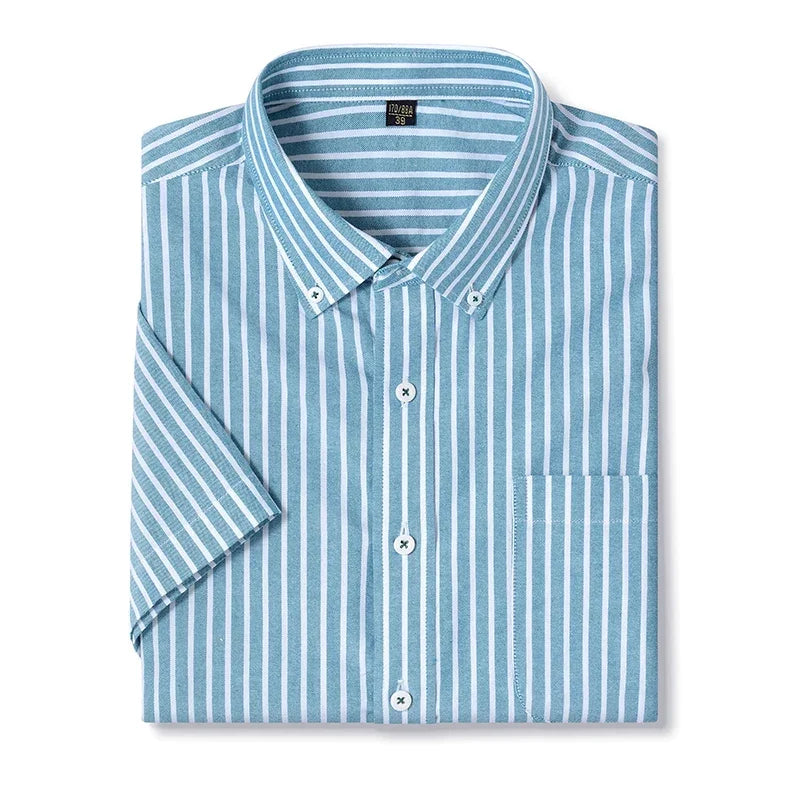 Browon Men's Oxford Business Cotton Dress Shirt Turn Down Collar