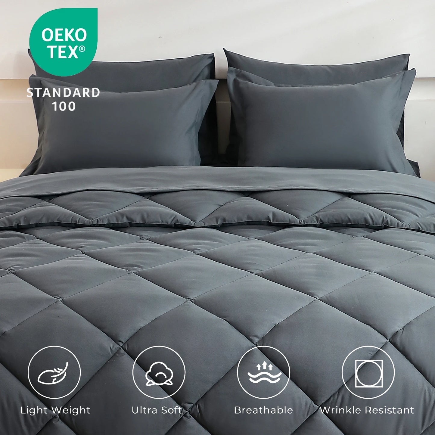 EasYum 7Piece Bedding Set Comforter Quilt Sheet Pillowcases