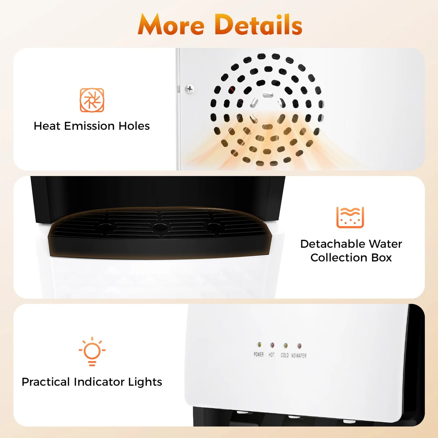 Bymaocar Hot Cold Bottom Loading Water Dispenser For Home