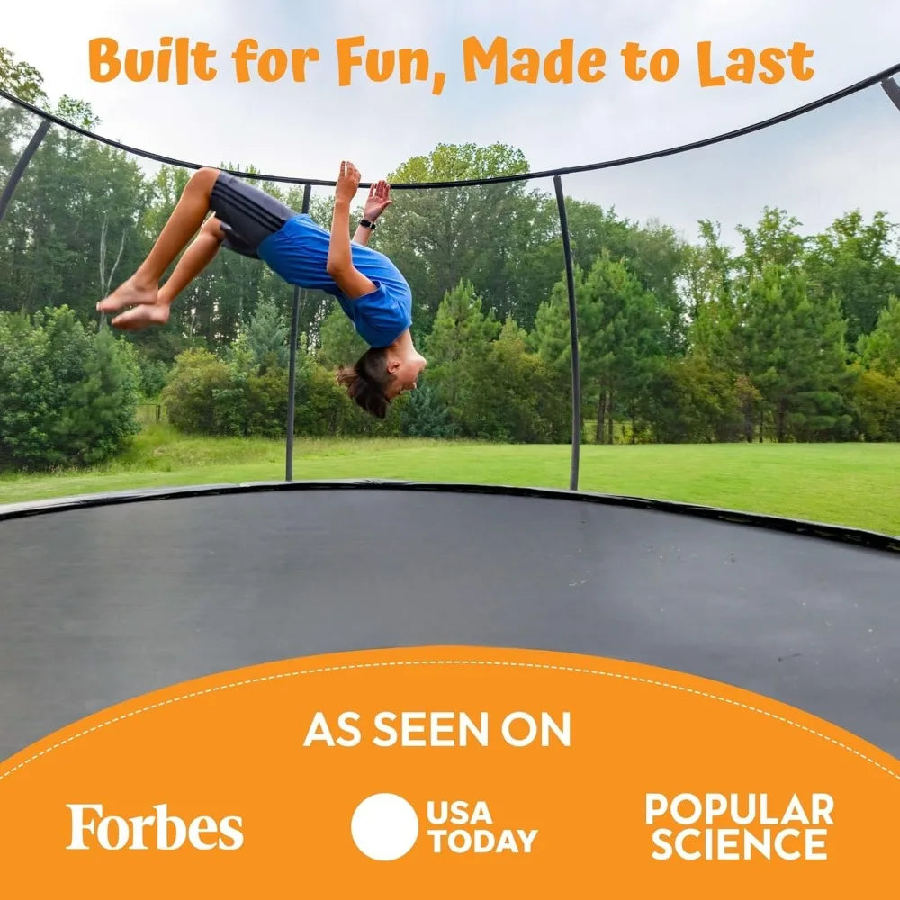 10FT Outdoor Trampoline with Safety Enclosure, Non-Slip Ladder and Anti-Rust Coated Frame, ASTM Certified, Customized
