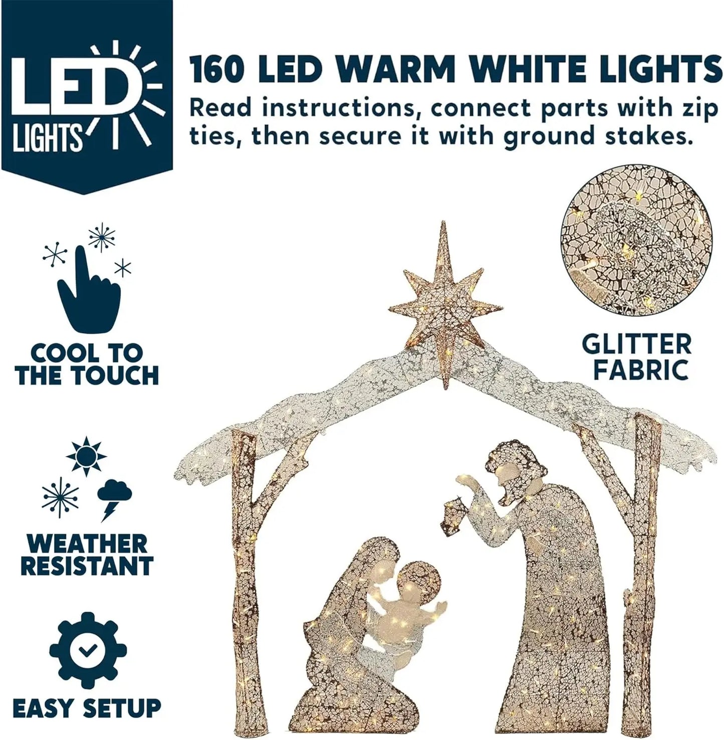 Joyfy Nativity Yard Light With LED Warm White Outdoors