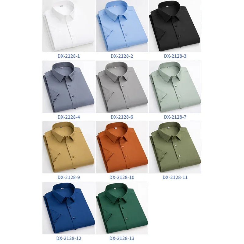 BROWON Men's Summer Business Casual Short Sleeve Shirt