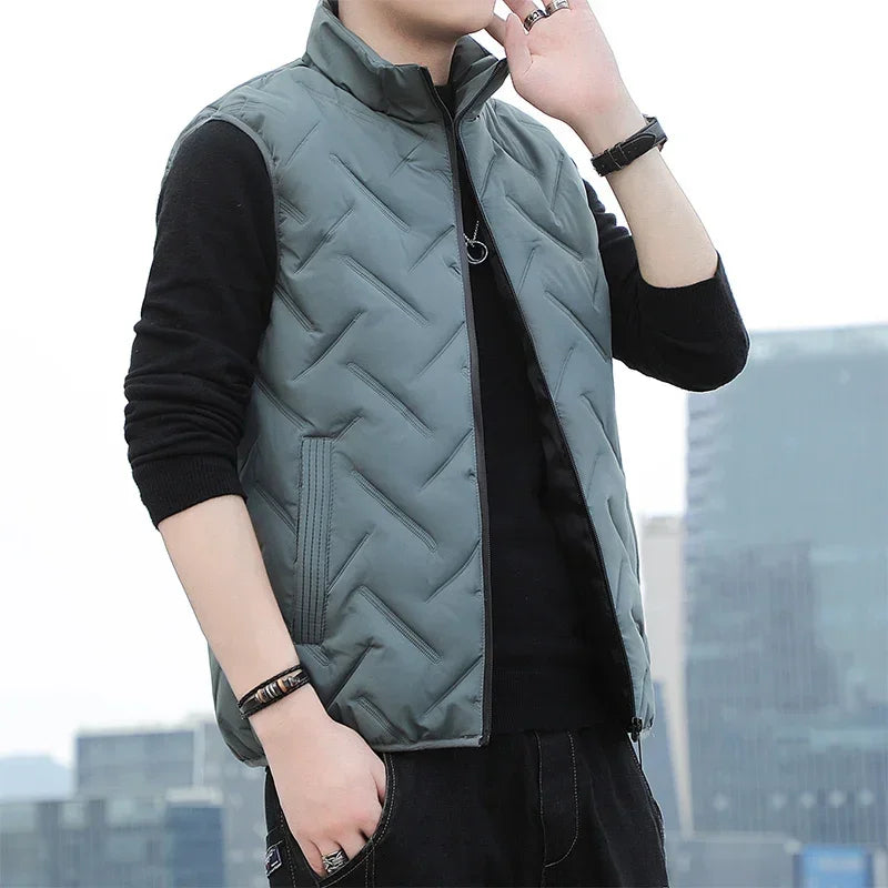 BROWON Brand 2026 New Fashion Vest Man Autumn Winter Warm Comfortable Sleeveless Jacket Mens Twill Decoration Baggy Clothes Male
