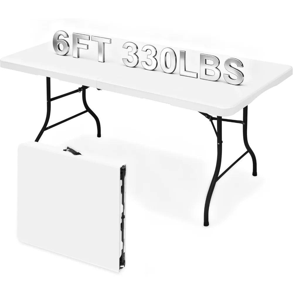 Heavy Duty 6ft Foldable Utility Table Indoor Outdoor Camping Picnic Party with Handle