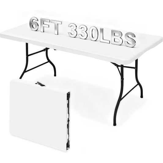 Heavy Duty 6ft Foldable Utility Table Indoor Outdoor Camping Picnic Party with Handle