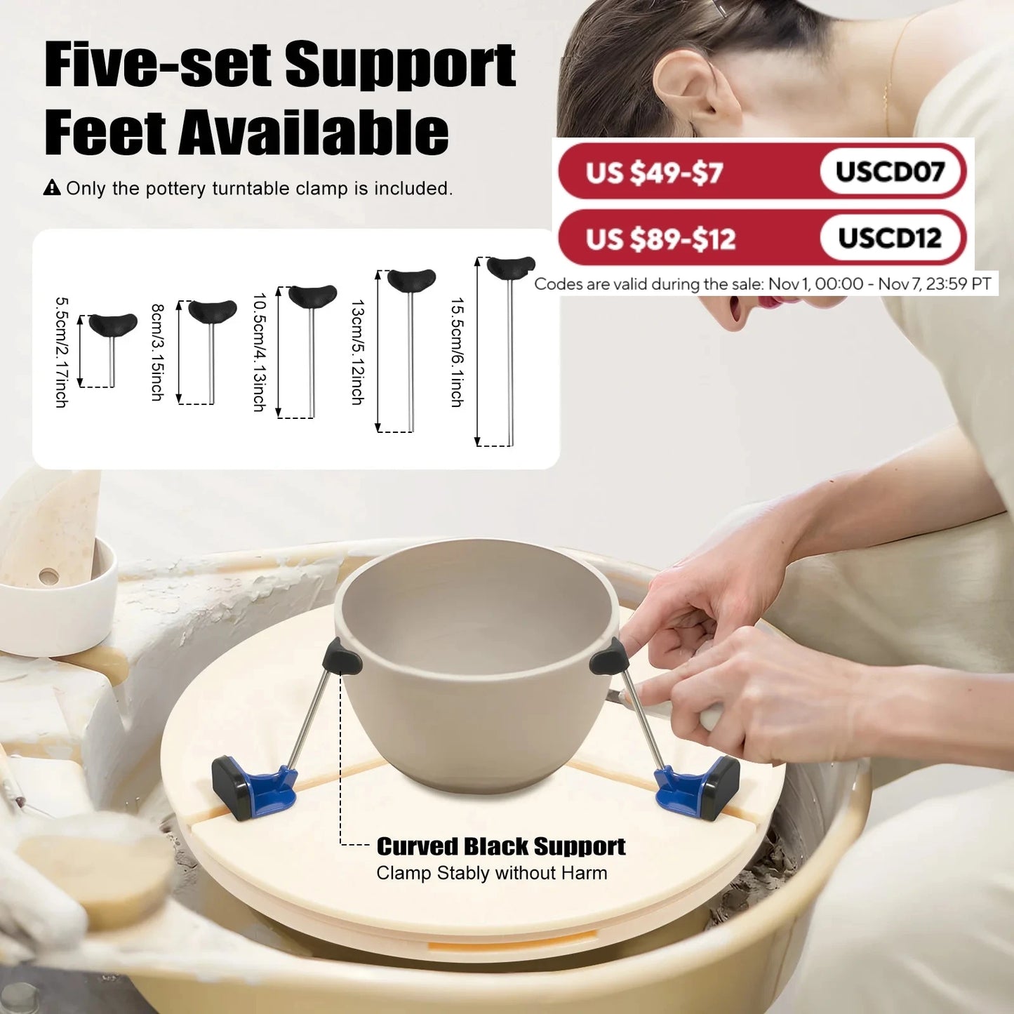 Pottery Shaping Tools Positioning Clamps and Ceramic Wheel Tools Set