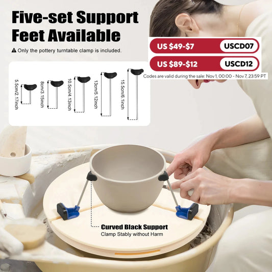 Pottery Shaping Tools Positioning Clamps and Ceramic Wheel Tools Set