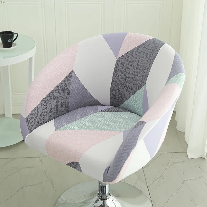 Semi-Circular Chair Cover Elastic Dining Chairs Slipcovers Accent Curved Chairs Dustproof Covers Armchair Seat Case Home Decor