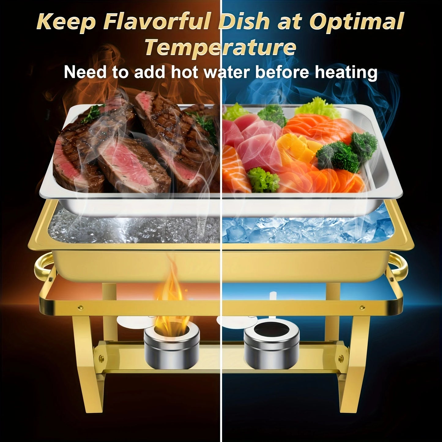 Premium Stainless Steel Buffet Baking Tray Set 6 Pack