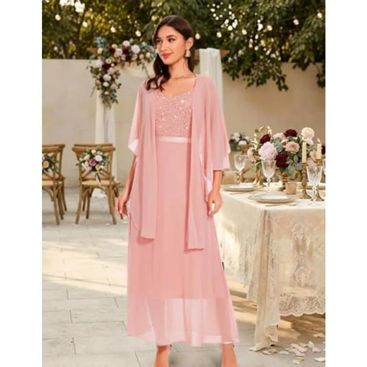 BeryLove Formal Wedding Guest Sequin Prom Dresses Cocktail Evening Lace Elegant Mother of The Bride Dress