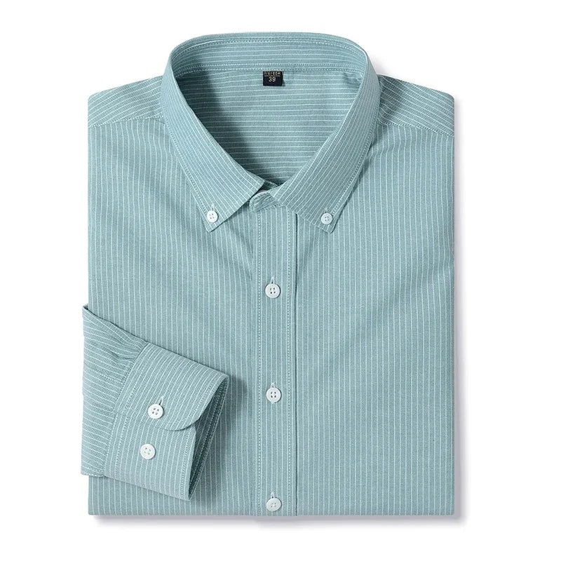 BROWON Brand Spring Autumn Casual Men Shirts Long Sleeve Business Oxford Cloth Work 100% Cotton Shirts Mens Moda Hombre 2026