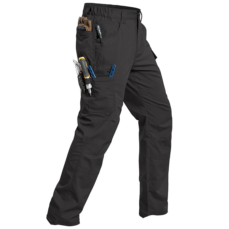 Men's Ripstop Stretch Work Pants Lightweight Water Resistant Cargo Pants Combat Outdoor Hiking Tactical Pants