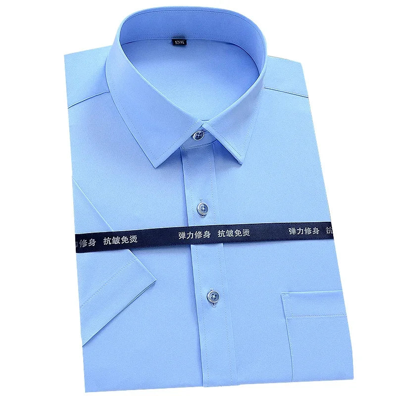 Browon Men Short Sleeve Oxford Formal Business Shirt