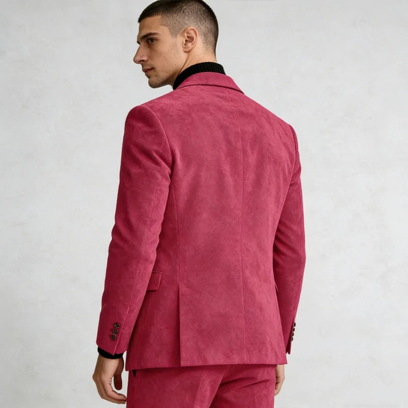 Xomoflag Men Two Piece Slim Fit Suits With Peak Lapel