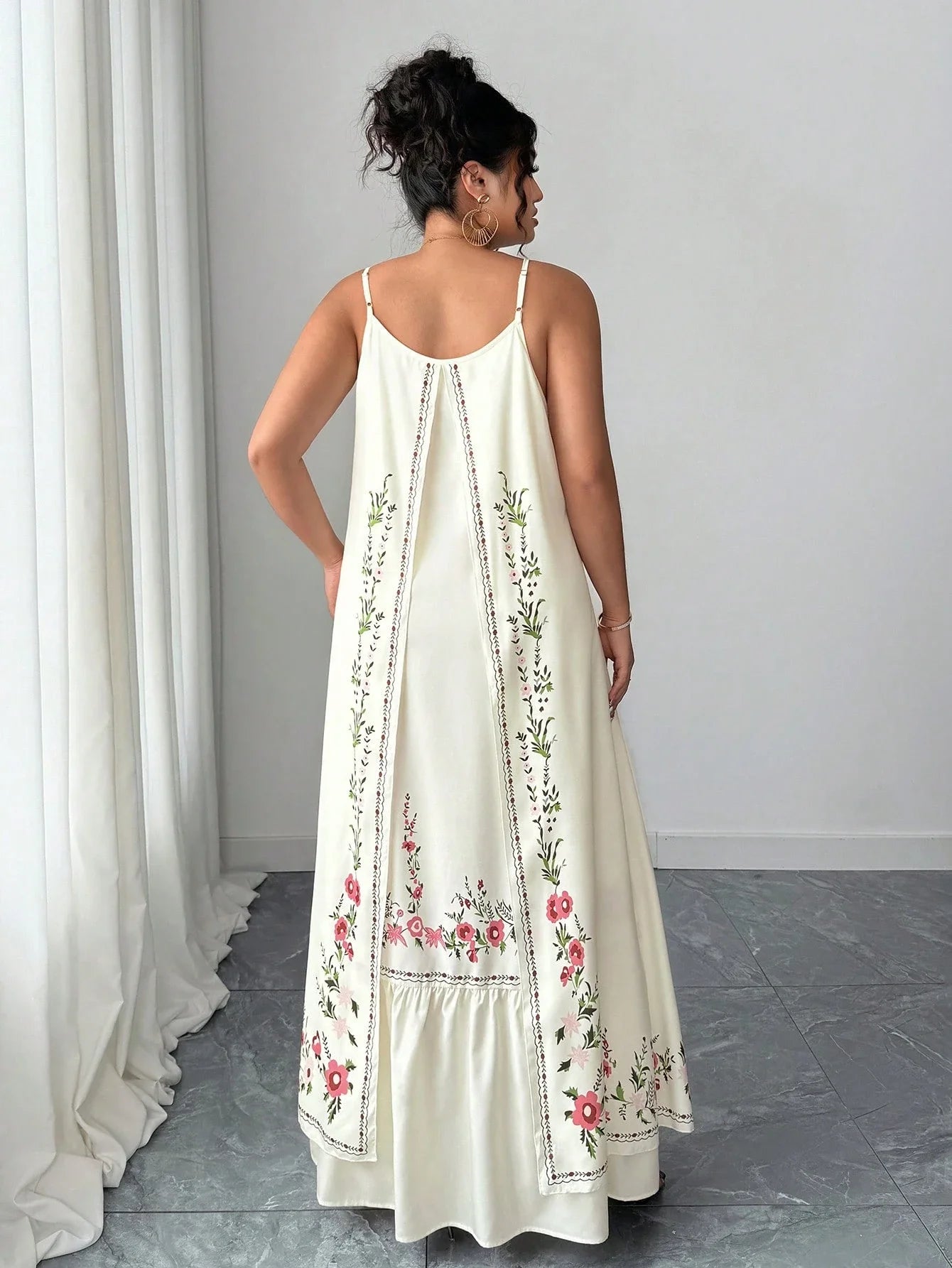Bohemian Floral Embroidered Maxi Dress For Women Summer Beach Holiday Casual