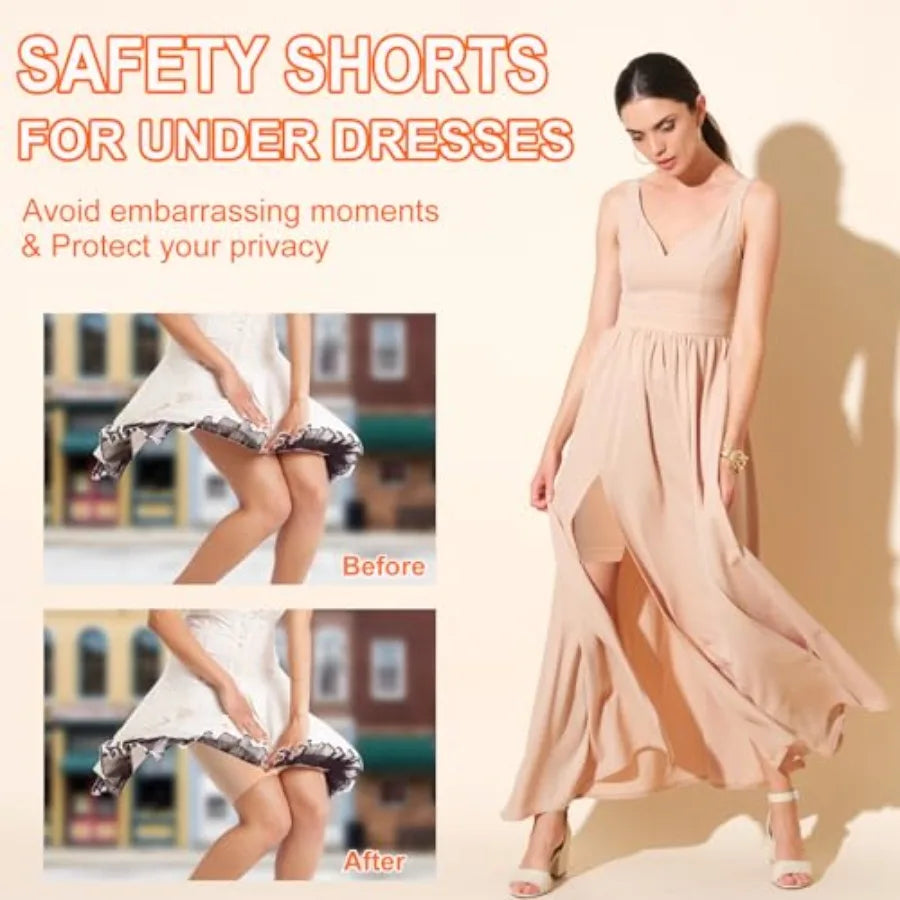 Women's Slip Shorts for Under Dresses Anti Chafing High Waisted Seamless Smooth Safety Shorts