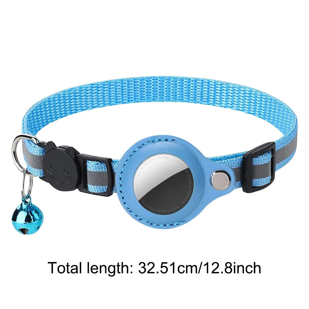 For Apple AirTag Cat Collar Reflective Pet Collar Safety Buckle Kitten Collar Adjustable for Cat Kitten
