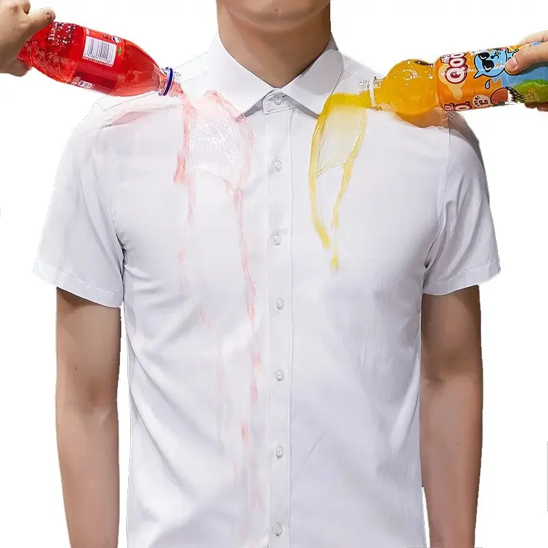 BROWON Quick Drying Men Business Casual Short Sleeve Shirt