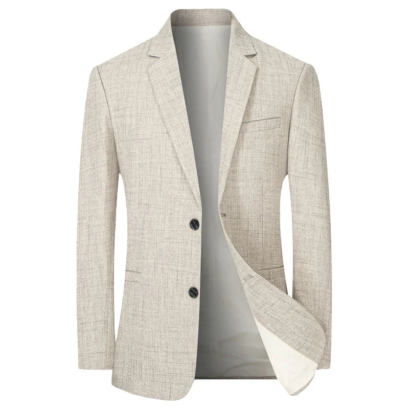 BROWON Brand Middle Aged Men Blazers Jacket 2026 Spring Autumn Two Buttons Business Casual Blazer Male Minimalist Mans Clothing