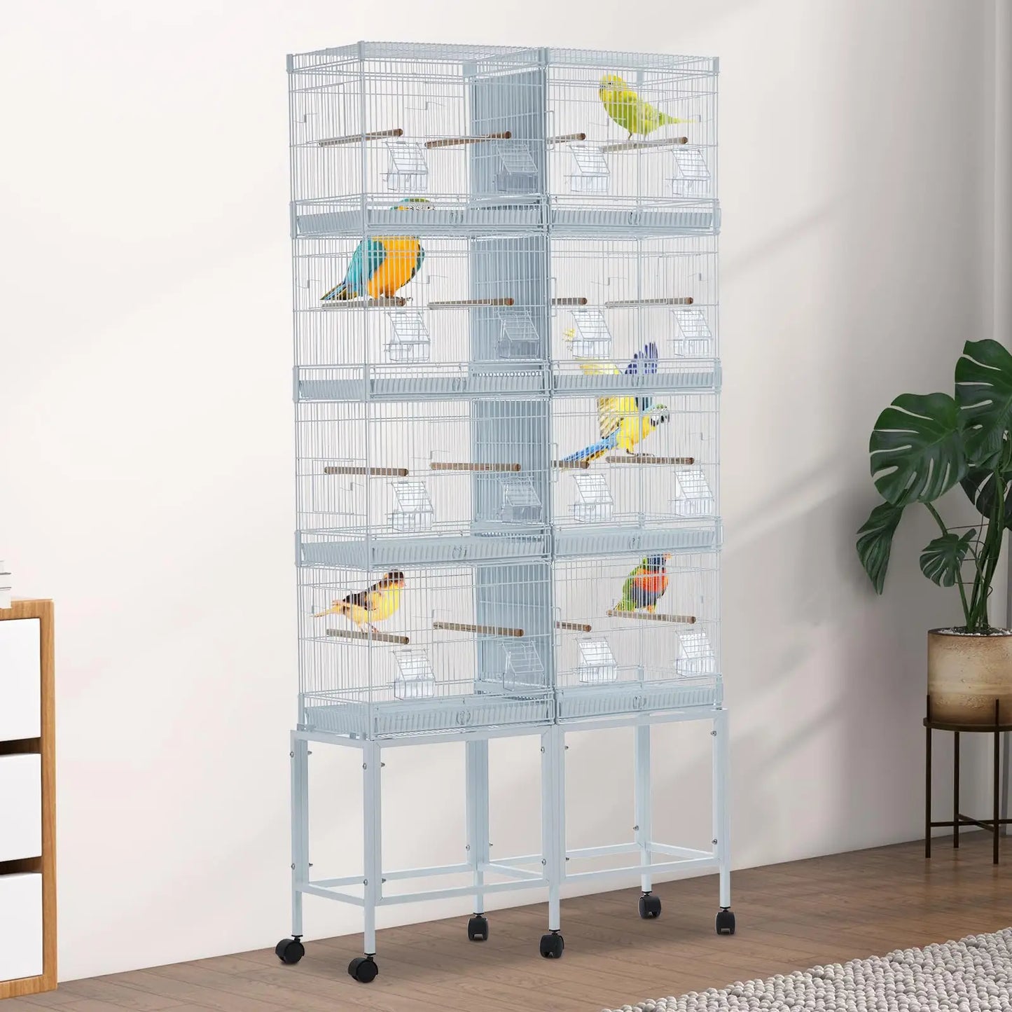 HiMISS 4-Tier Metal Bird Cage For Parrots And Birds