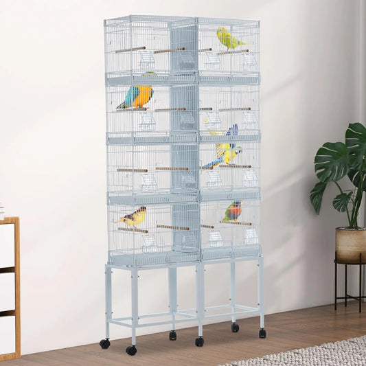 HiMISS 4-Tier Metal Bird Cage For Parrots And Birds
