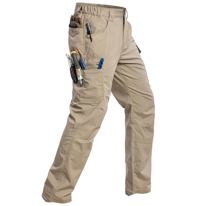 Men's Ripstop Stretch Work Pants Lightweight Water Resistant Cargo Pants Combat Outdoor Hiking Tactical Pants
