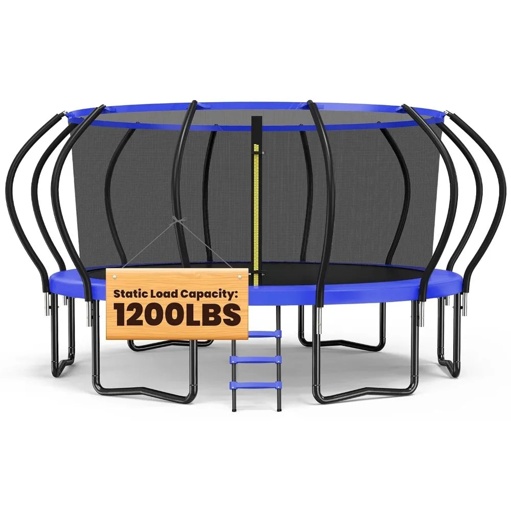 14FT Yard Outdoor Trampoline, 1200LBS Capacity for Kids & Adults, Heavy Duty Recreational Trampoline, Customized