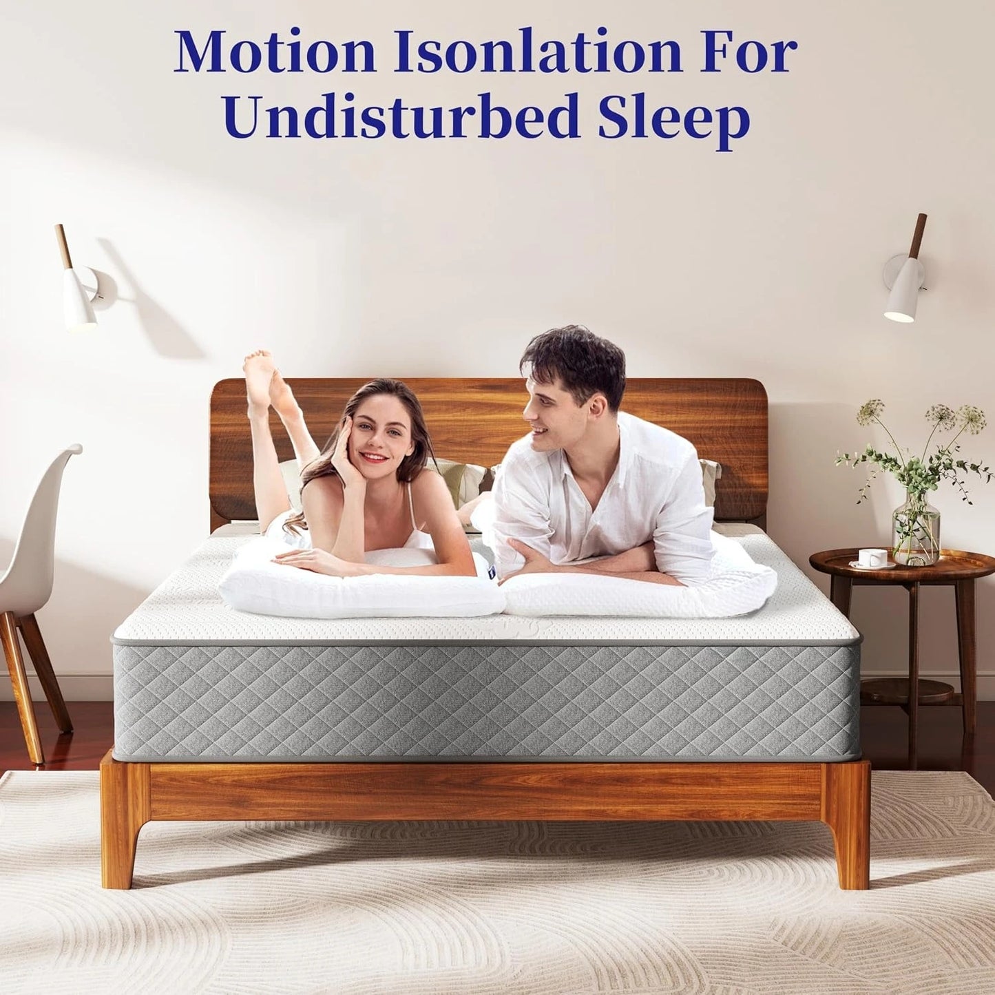 12 Inch Full Size Mattress, Medium Firm Hybrid Mattress in a Box, 7-Zone Memory Foam & Pocket Spring Full Mattress, Customized