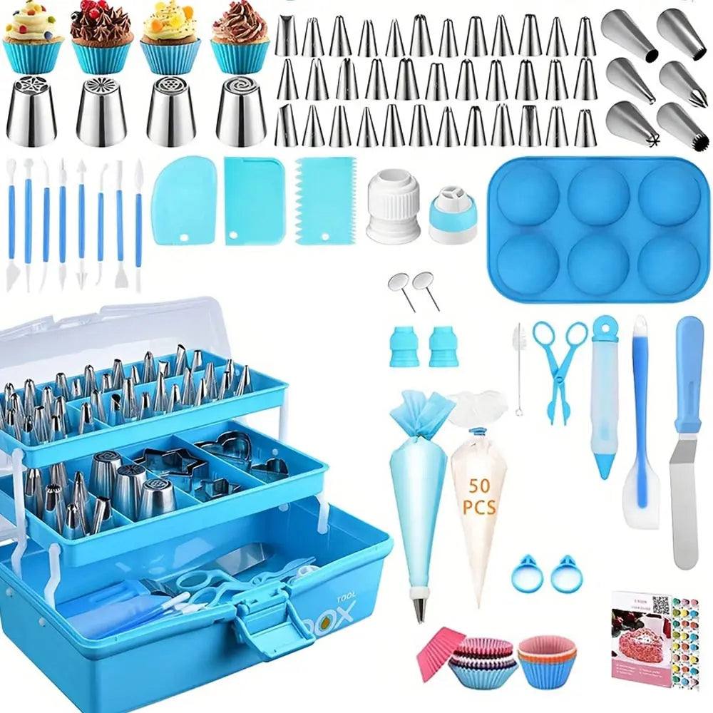 236 Piece Piping Set With Bags Tips Scrapers Molds Cups