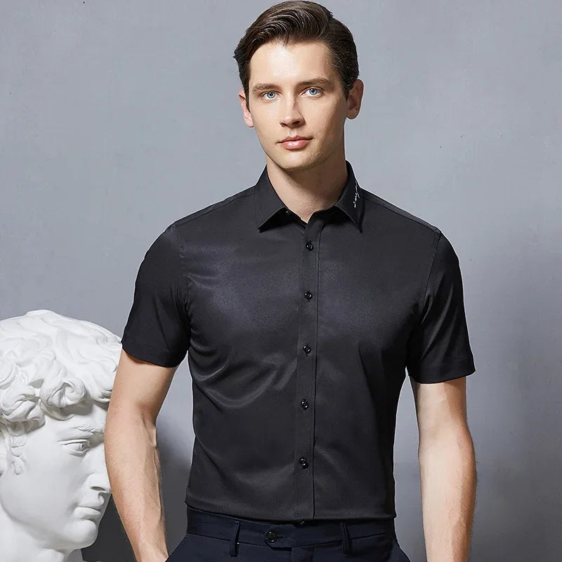 Browon Premium Men Slim Fit Stretch Business Dress Shirt