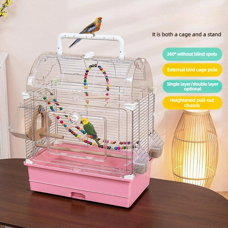 Bird Cage For Parakeets Cockatiels Finches Canary Acrylic