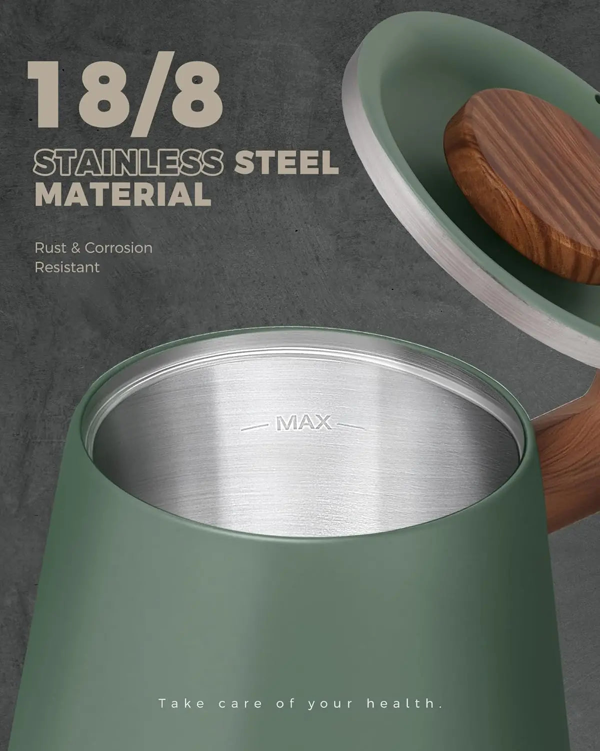 XMSJ Gooseneck Electric Kettle 1350W Stainless Steel Pour Over