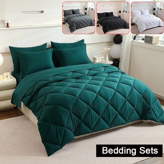 EasYum 7Piece Bedding Set Comforter Quilt Sheet Pillowcases