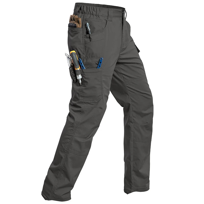 Men's Ripstop Stretch Work Pants Lightweight Water Resistant Cargo Pants Combat Outdoor Hiking Tactical Pants