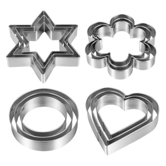 YAO HUI HUANG Stainless Steel Cookie Cutters Set 12 Pieces
