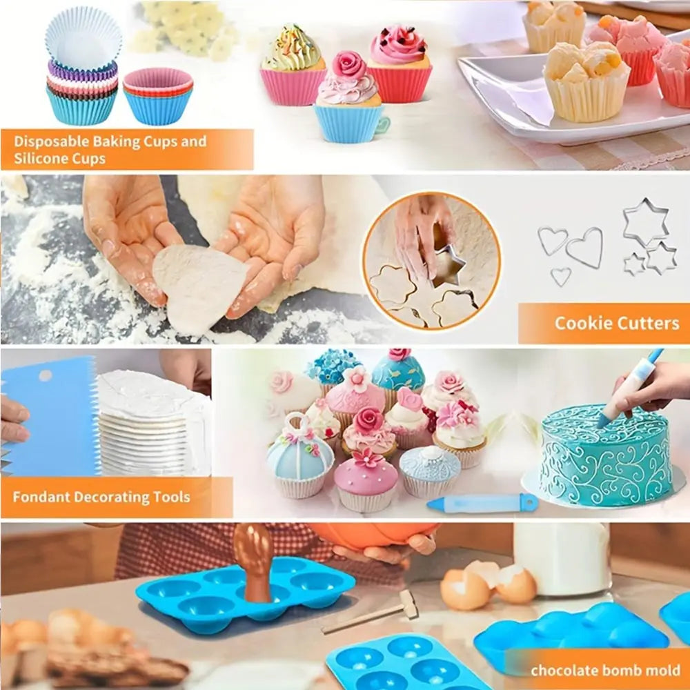 236 Piece Piping Set With Bags Tips Scrapers Molds Cups