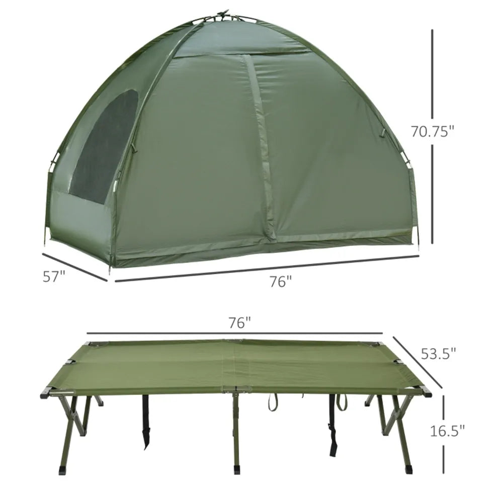 Compact One Person Folding Pop Up Off Ground Camping Bed Hiking