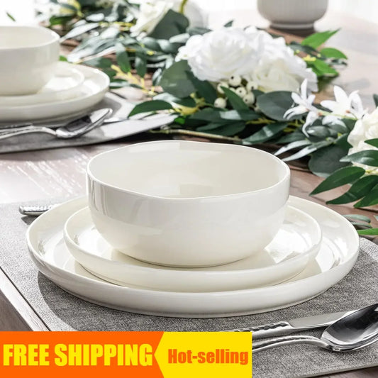 Ceramic Dinnerware Set For Eight Handcrafted Stoneware Plates And Bowls