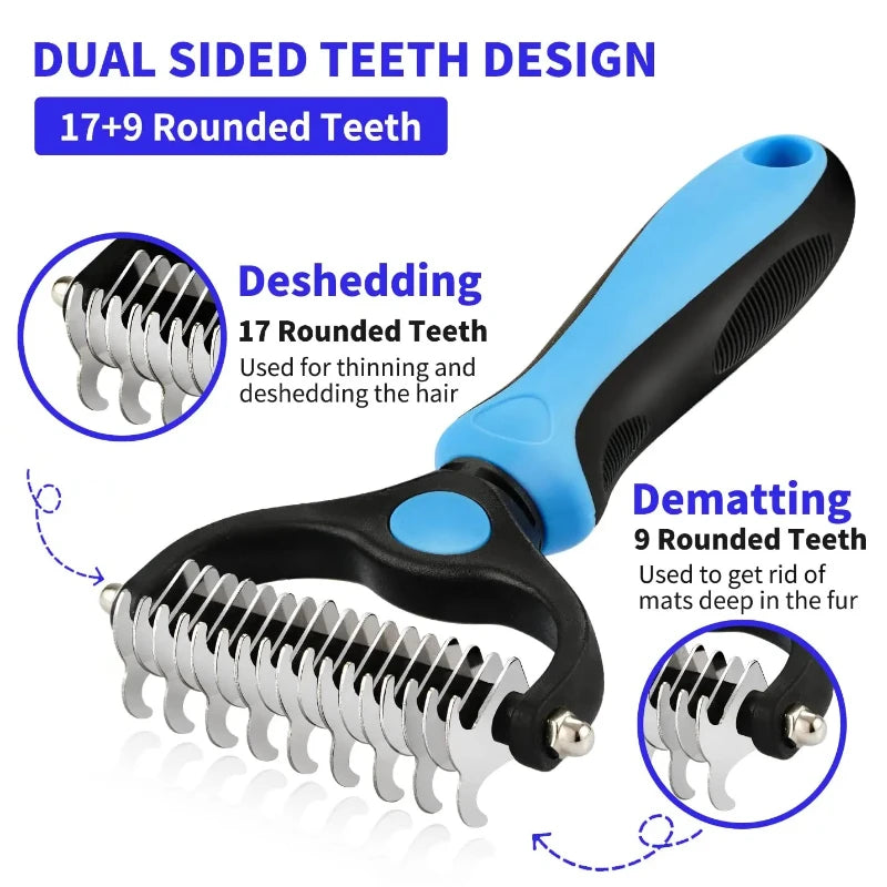 Deshedding Brush Self Cleaning Grooming Comb For Dogs And Cats