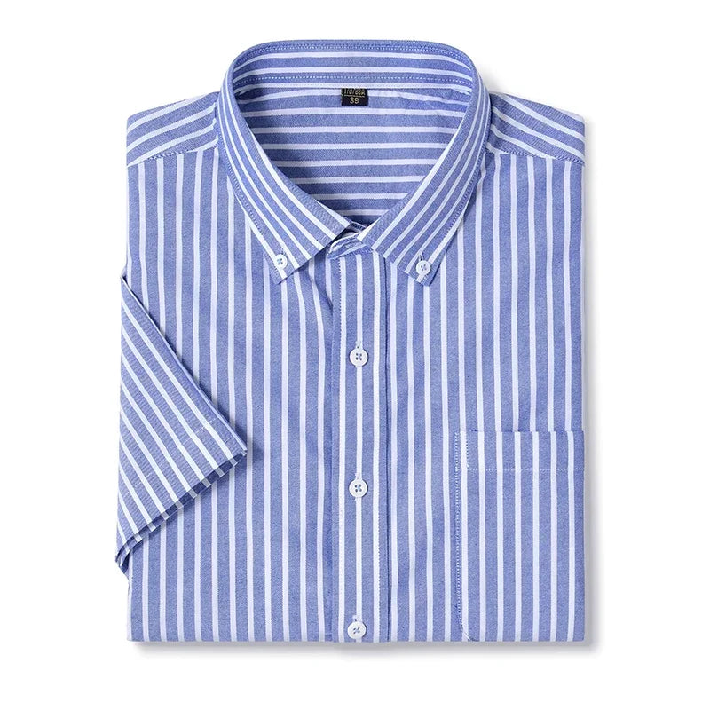 Browon Men's Oxford Business Cotton Dress Shirt Turn Down Collar
