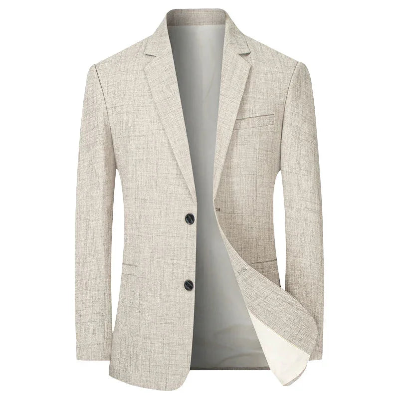 BROWON Brand Middle Aged Men Blazers Jacket 2026 Spring Autumn Two Buttons Business Casual Blazer Male Minimalist Mans Clothing