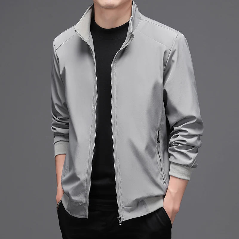 BROWON Fashion Jacket Men Autumn New Korean Mens Coats Stand Collar Casual Jacket Youth Trend Jackets for Men Plus Size M-5XL